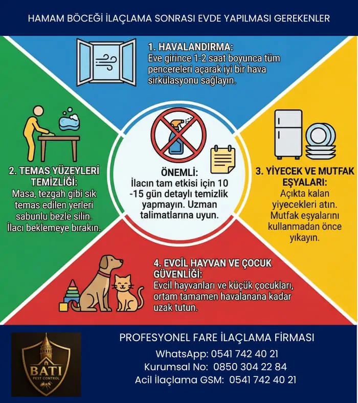 Hamam Böceği İlaçlama Sonrası Dikkat Edilmesi Gerekenler